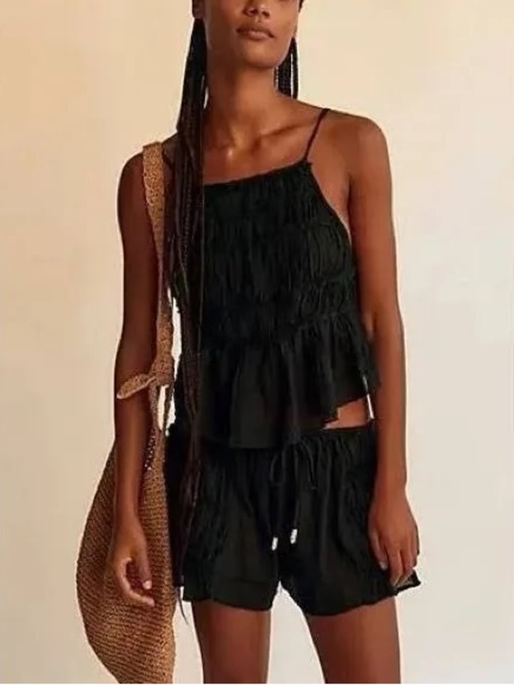 Free People Angelina Two-Piece Smocked Tank & Shorts Set